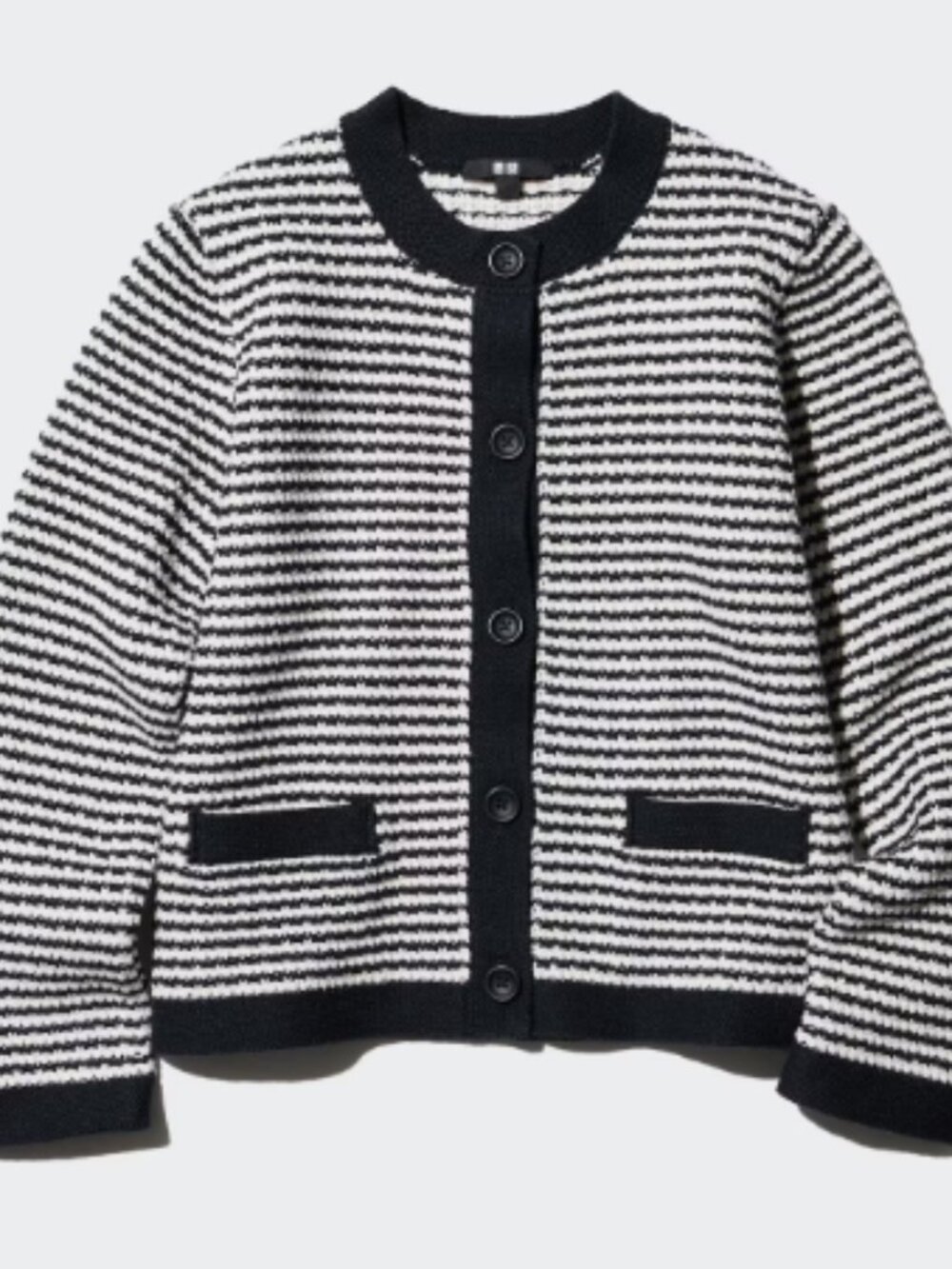 Uniqlo Black & White Striped Knit Cardigan Jacket S